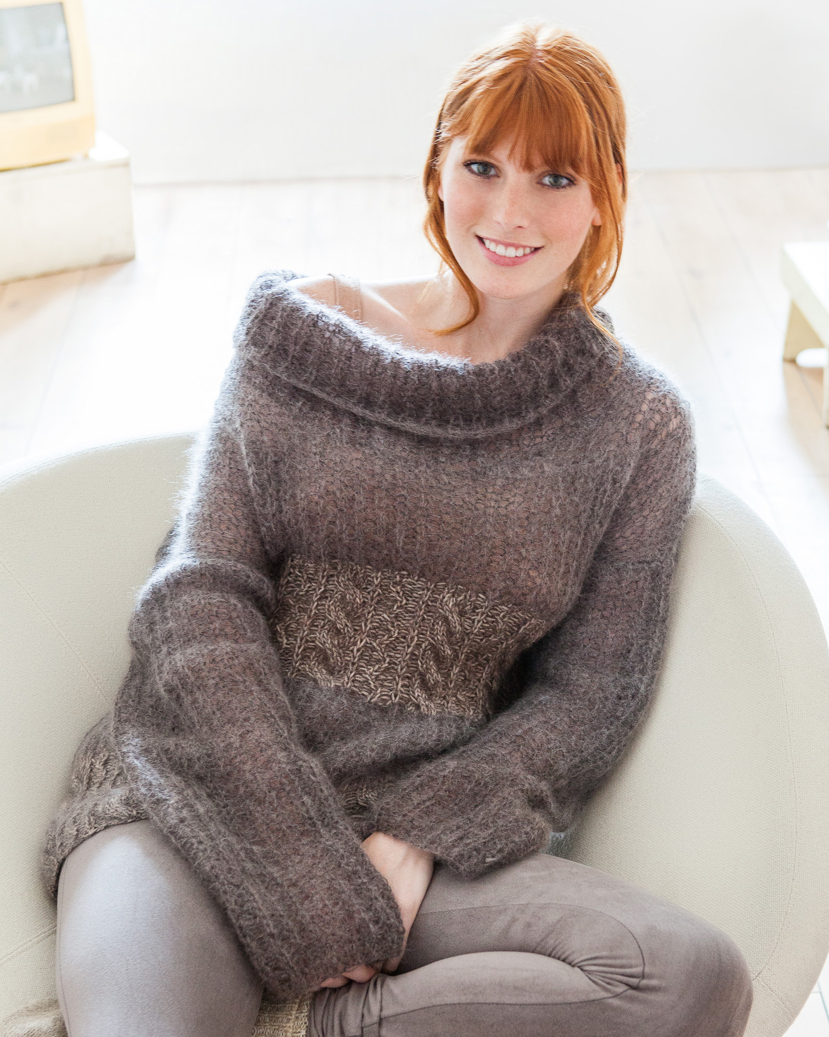 Pullover Mit Zopf Und Halbpatentmuster – Woolplace