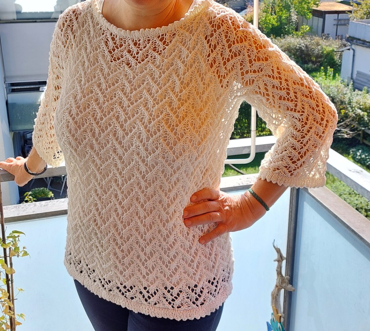 Pullover Mit Ajourmuster Und Mäusezähnchensaum – Woolplace